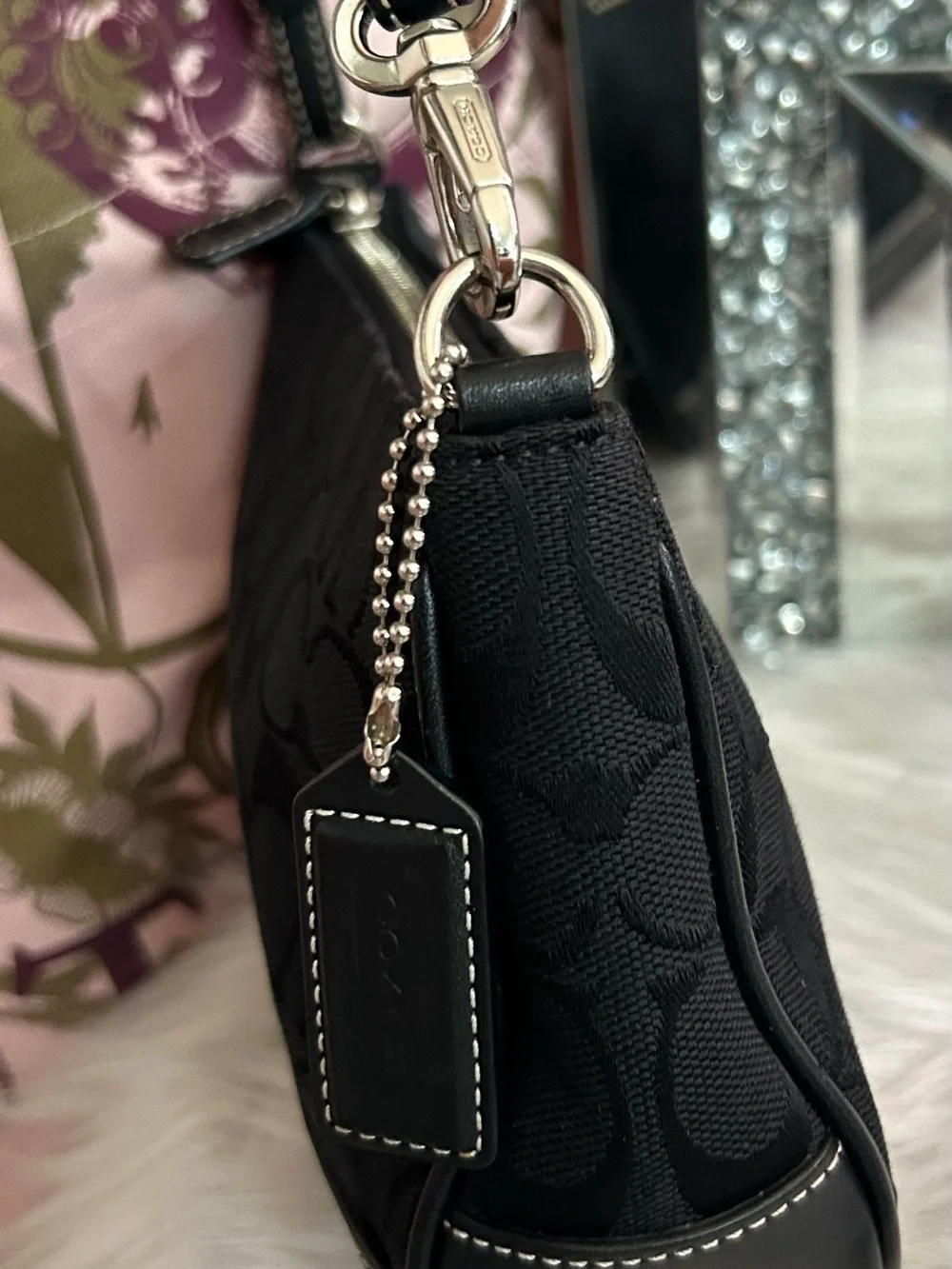 Y2K Vintage COACH 6094 Demi Black Signature Logo Baguette Bag